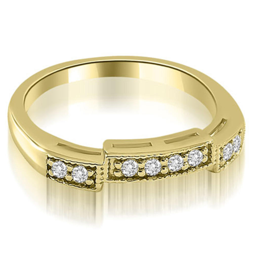 0.80 cttw. 14K Yellow Gold Antique Milgrain Round Diamond Bridal Set (I1, H-I)