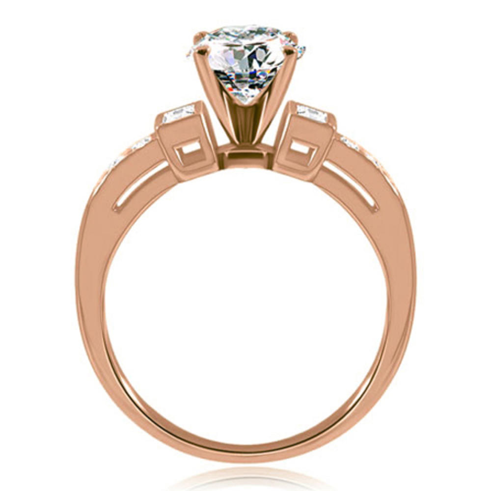 0.80 cttw. 18K Rose Gold Antique Milgrain Round Diamond Bridal Set (I1, H-I)