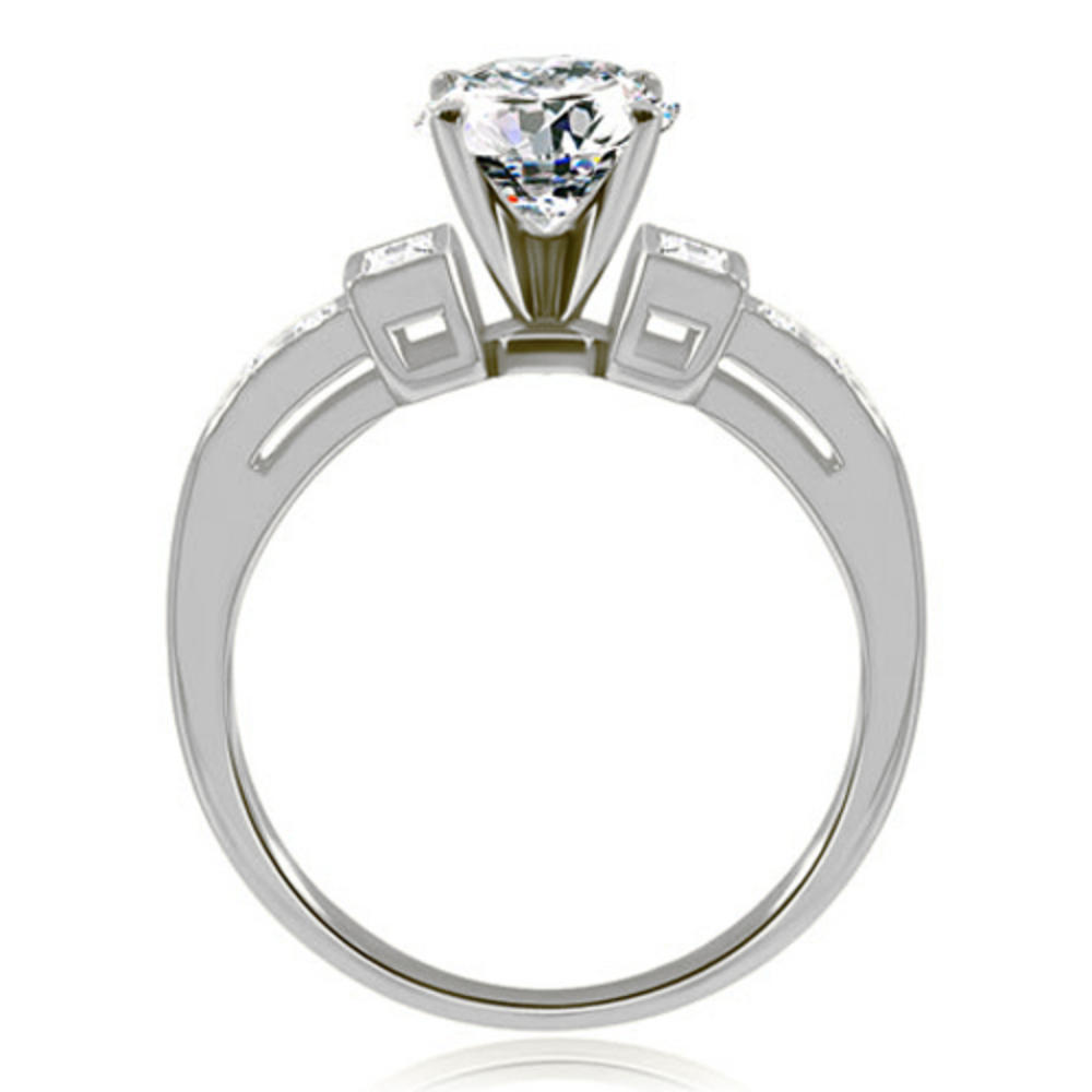 18K White Gold 0.50 cttw Antique Style Milgrain Round Diamond Engagement Ring (I1, H-I)