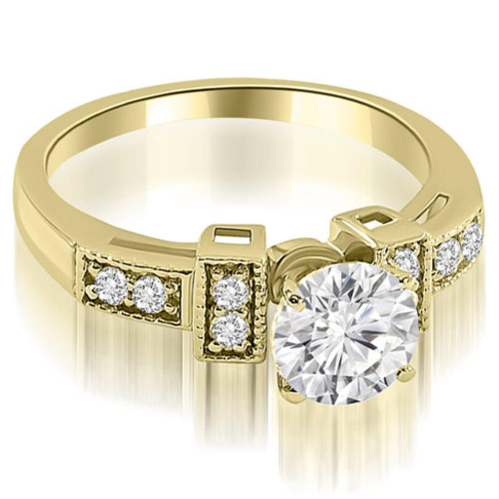 0.65 cttw. 18K Yellow Gold Antique Milgrain Round Diamond Bridal Set (I1, H-I)