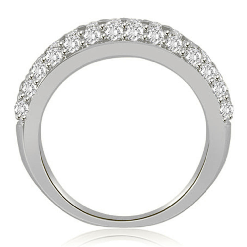 2.65 cttw. 14K White Gold Three Row Round Cut Diamond Bridal Set (I1, H-I)