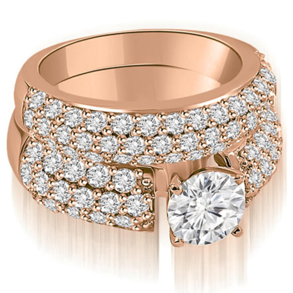 2.75 cttw Round Cut 18k Rose Gold Diamond Bridal Set