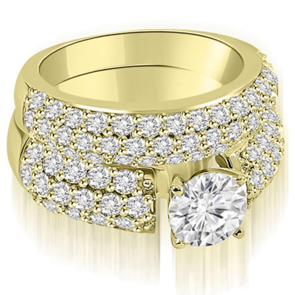 3.30 Cttw. Round Cut 18K Yellow Gold Diamond Bridal Set