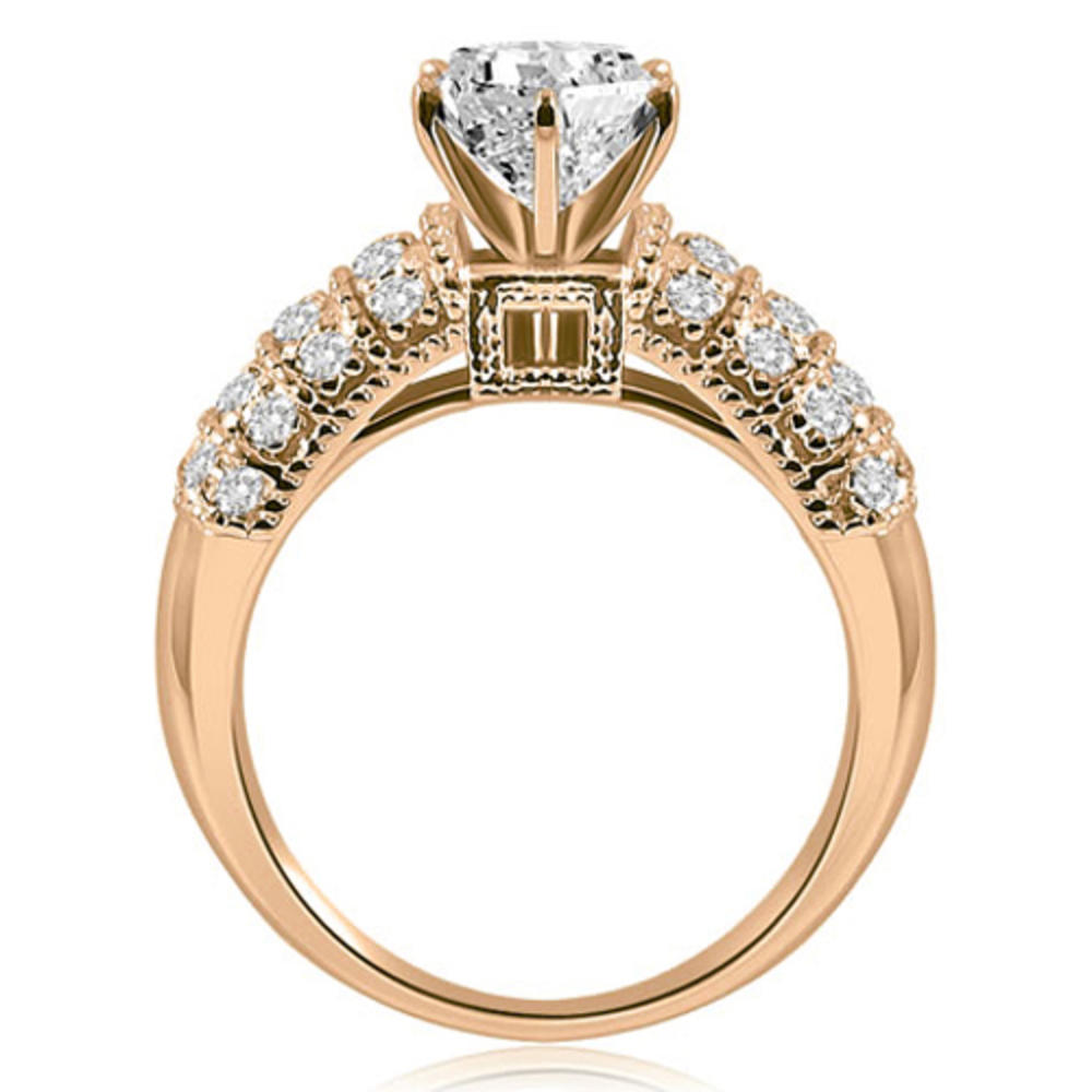 1.35 Cttw Round Cut 14k Rose Gold Diamond Bridal Set