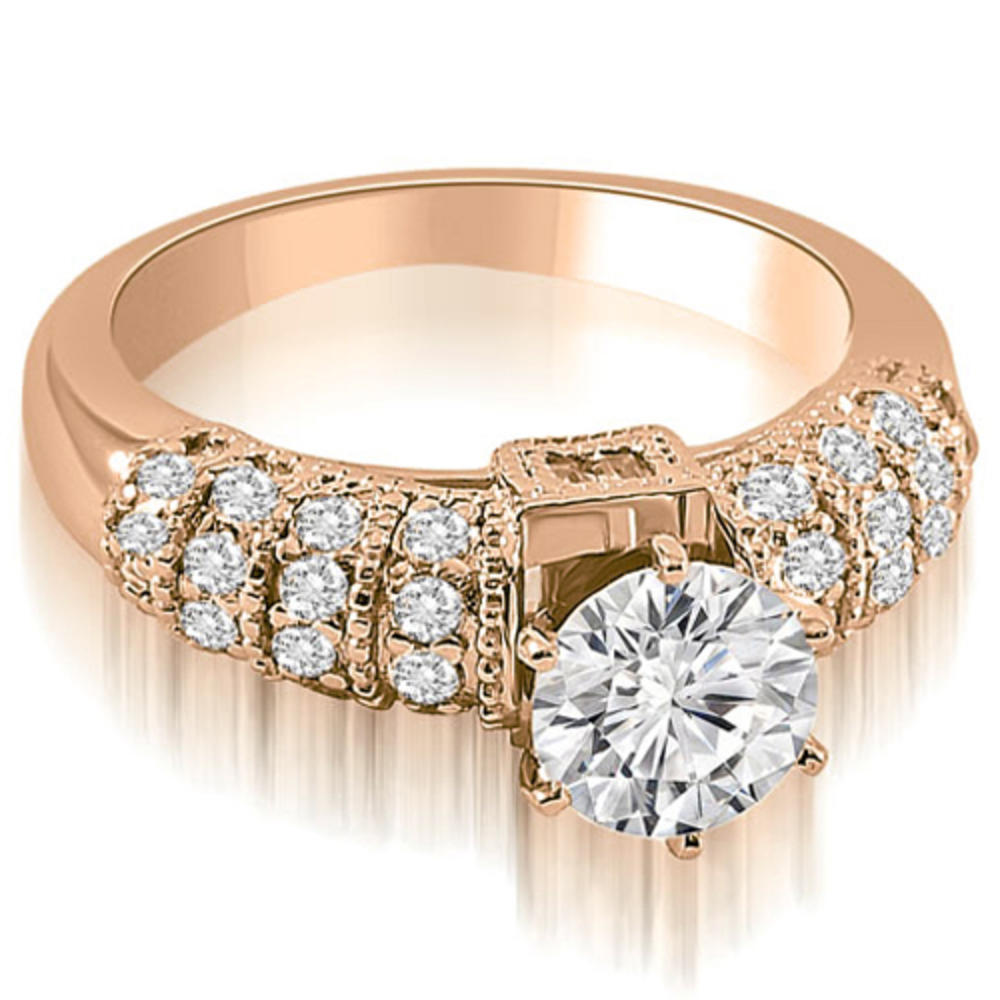 1.35 Cttw Round Cut 14k Rose Gold Diamond Bridal Set