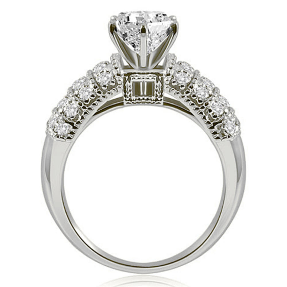 1.30 cttw Round-Cut 14k White Gold Diamond Engagement Set
