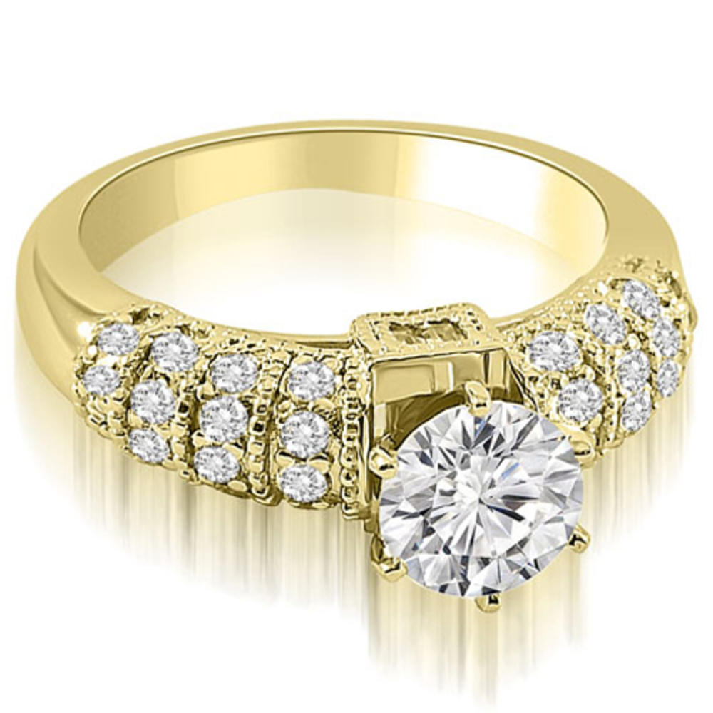 1.85 Cttw Round-Cut 14K Yellow Gold Diamond Antique Bridal Set