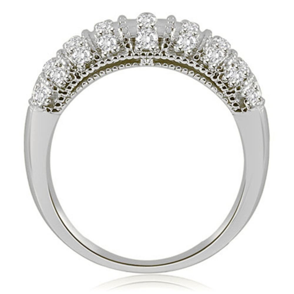 1.30 cttw. 18K White Gold Antique Round Cut Diamond Bridal Set (I1, H-I)