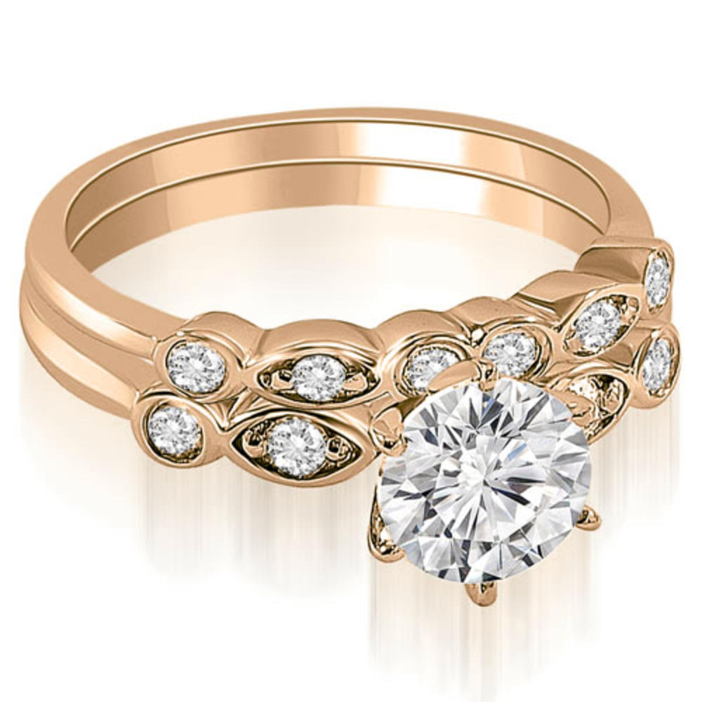 0.77 cttw Round-Cut 14k Rose Gold Diamond Ring Set