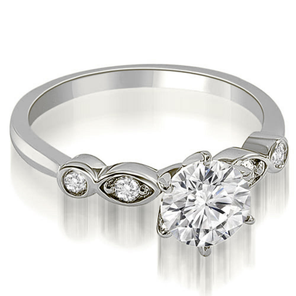 0.57 cttw Round-Cut 14k White Gold Vintage Diamond Engagement Ring