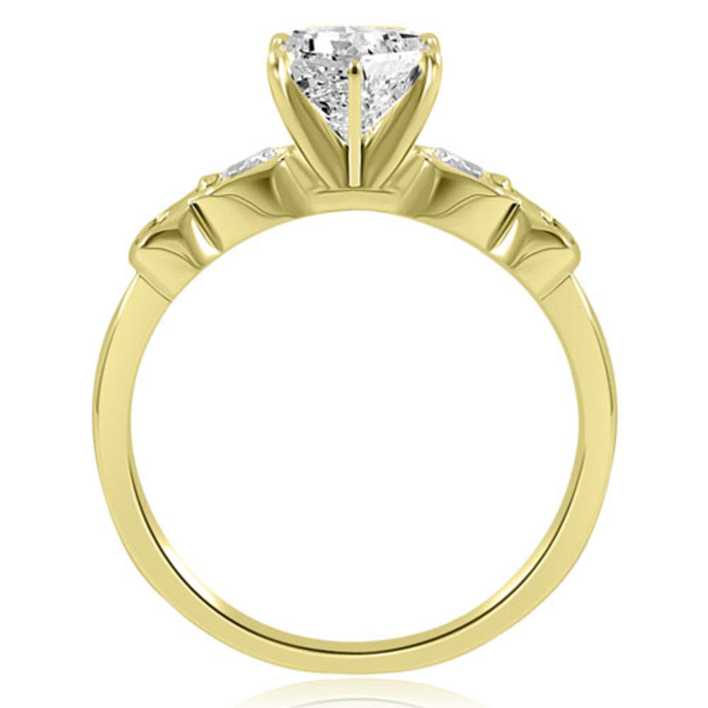 1.32 Cttw Round Cut 14k Yellow Gold Diamond Bridal Set