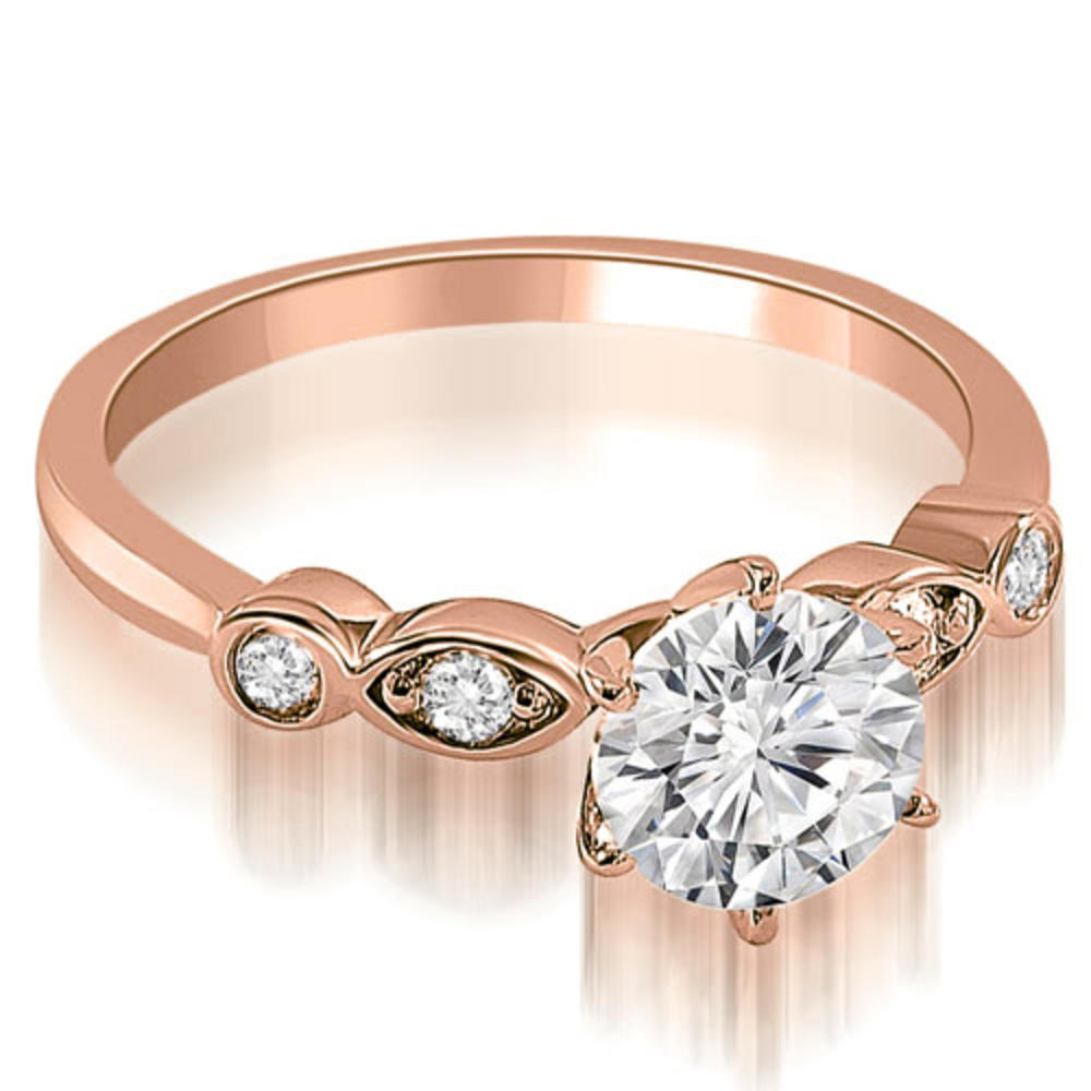 18K Rose Gold 0.47 cttw Vintage Style Round Cut Diamond Engagement Ring (I1, H-I)