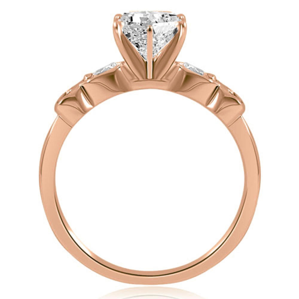 18K Rose Gold 0.47 cttw Vintage Style Round Cut Diamond Engagement Ring (I1, H-I)