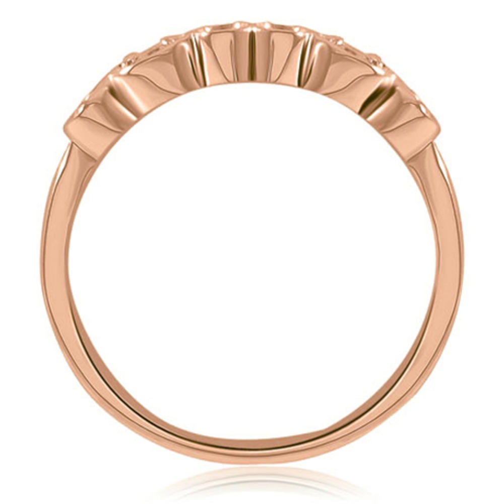 18K Rose Gold 0.20 cttw  Stylish Bezel Round Cut Diamond Wedding Ring (I1, H-I)