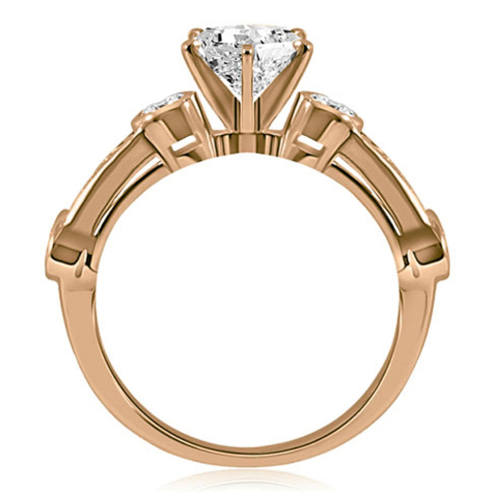 14K Rose Gold 0.60 cttw. Vintage Style Round Cut Diamond Engagement Ring (I1, H-I)
