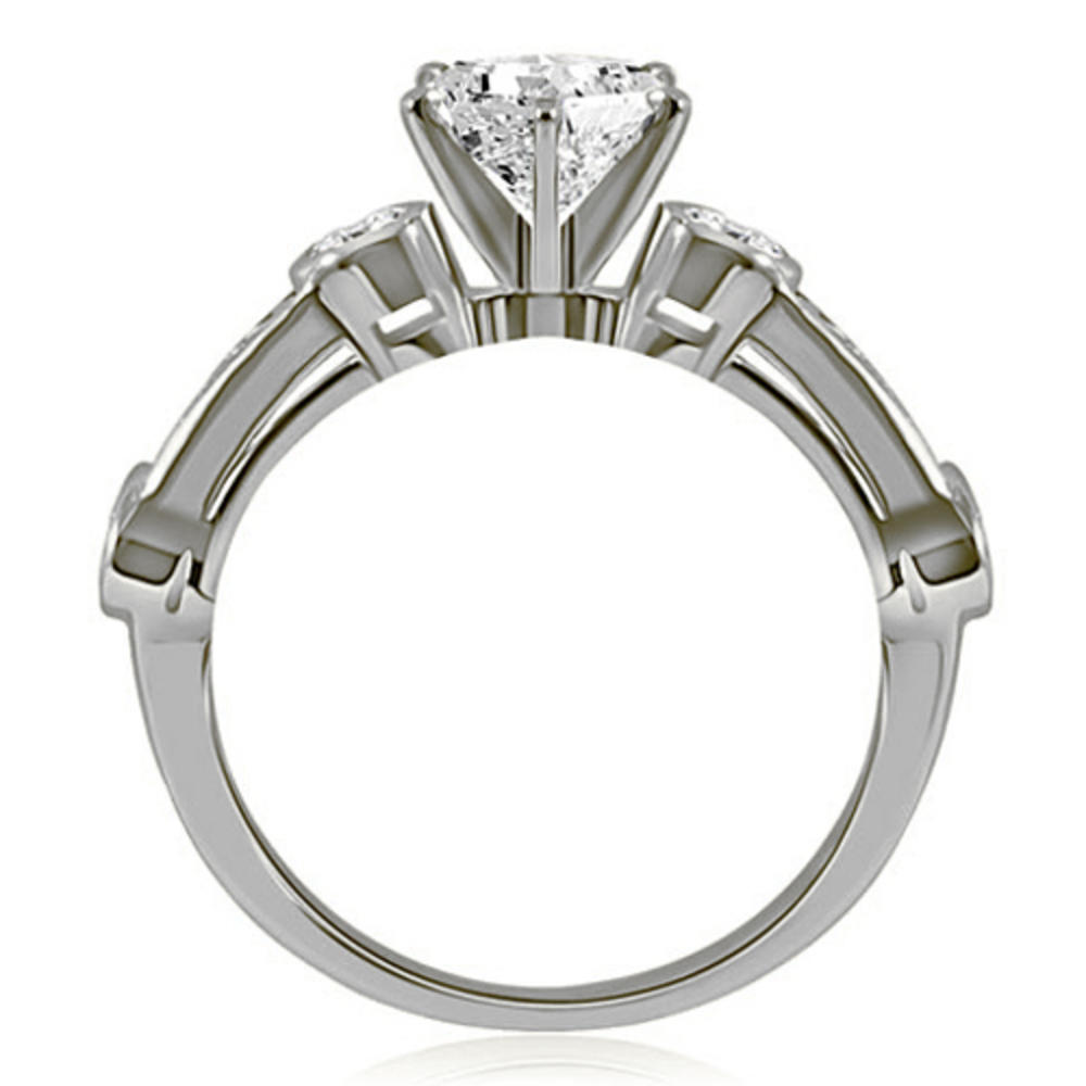 14K White Gold 0.60 cttw. Vintage Style Round Cut Diamond Engagement Ring (I1, H-I)