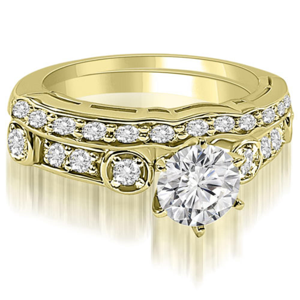 0.95 Cttw Round-Cut 14K Yellow Gold Diamond Bridal Set
