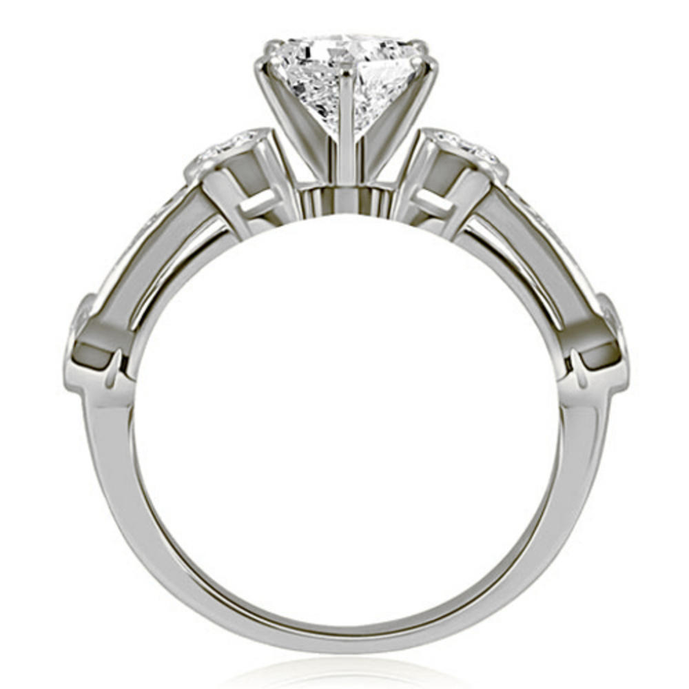 1.00 cttw. 18K White Gold Vintage Round Cut Diamond Bridal Set (I1, H-I)