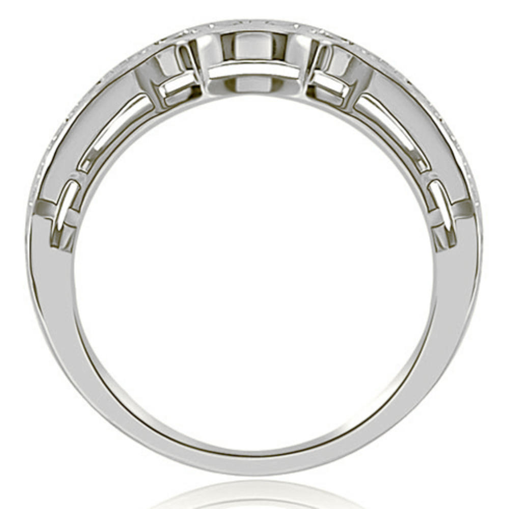 1.00 cttw. 18K White Gold Vintage Round Cut Diamond Bridal Set (I1, H-I)