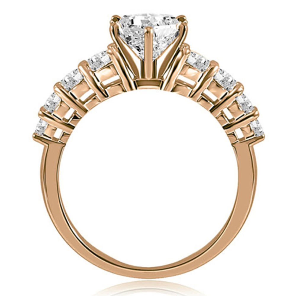 0.85 Cttw Round Cut 14K Rose Gold Diamond Engagement Ring