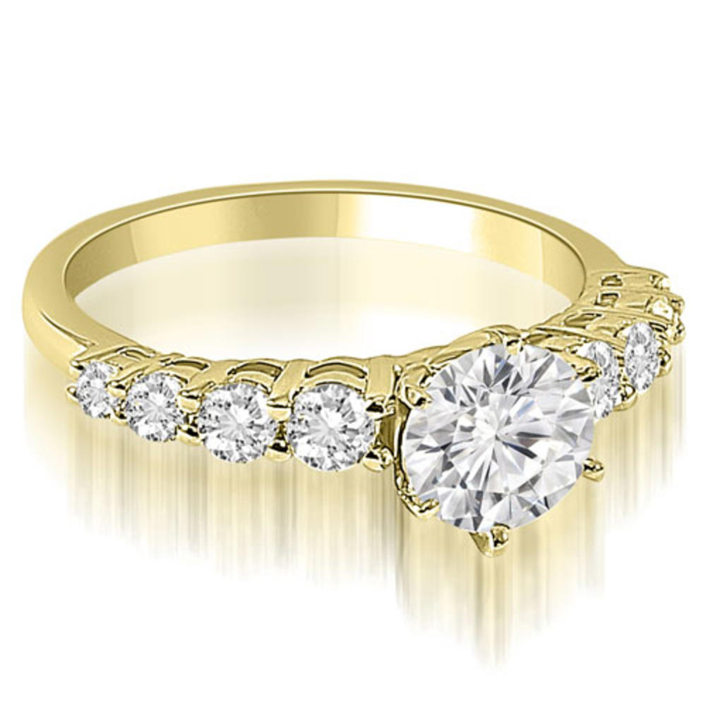 0.85 Cttw Round Cut 14k Yellow Gold Diamond Engagement Ring