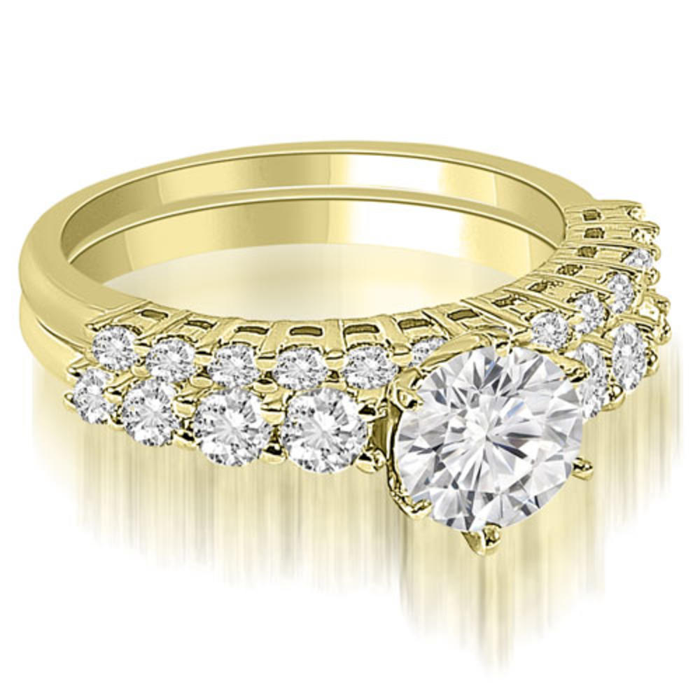 1.65 Cttw Round Cut 14K Yellow Gold Diamond Bridal Set