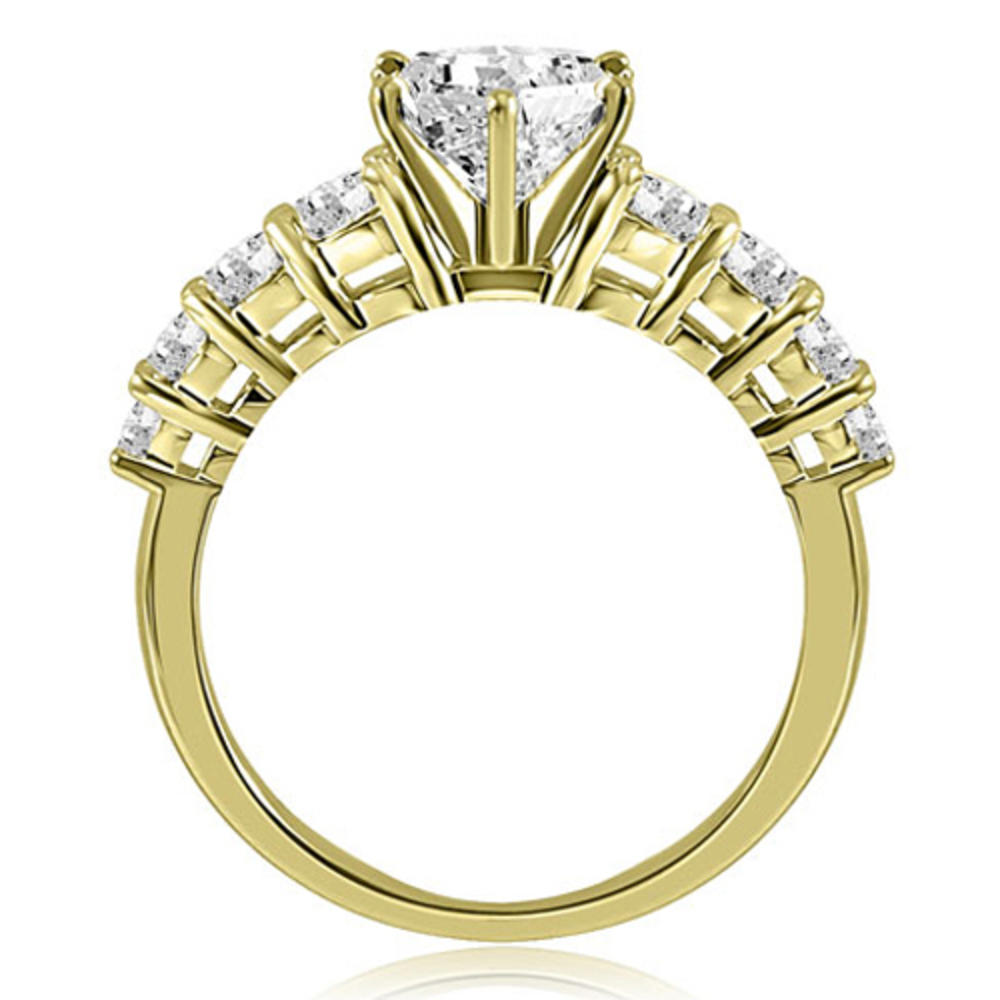 0.85 Cttw Round Cut 14k Yellow Gold Diamond Engagement Ring