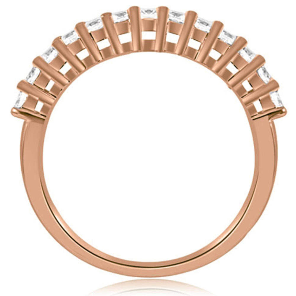 1.65 Cttw Round-Cut 18K Rose Gold Diamond Ring Set