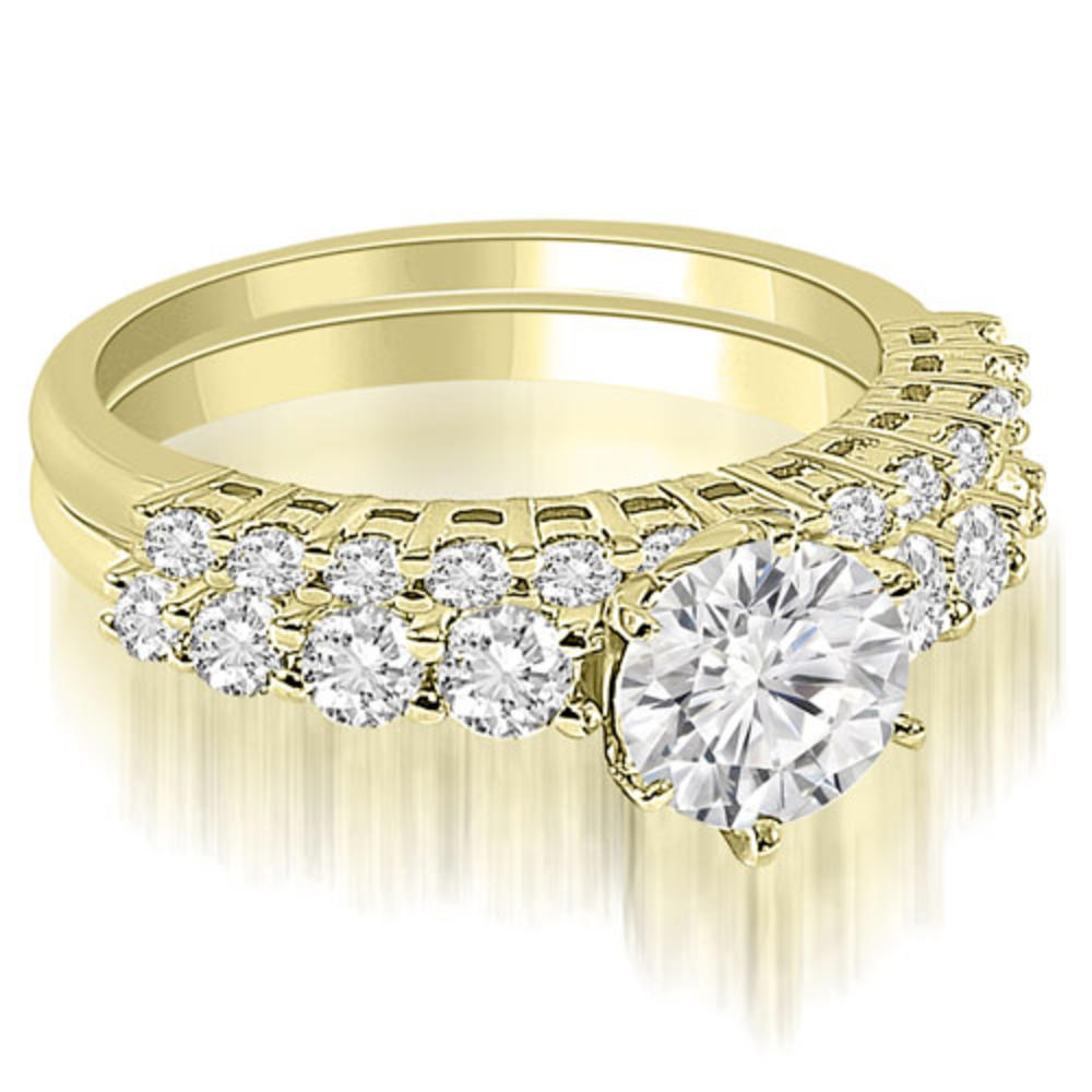 1.35 cttw. 18K Yellow Gold Round Cut Diamond Bridal Set (I1, H-I)