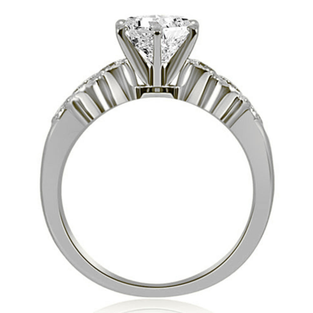 0.91 cttw. 14K White Gold Vintage Milgrain Round Cut Diamond Bridal Set (I1, H-I)