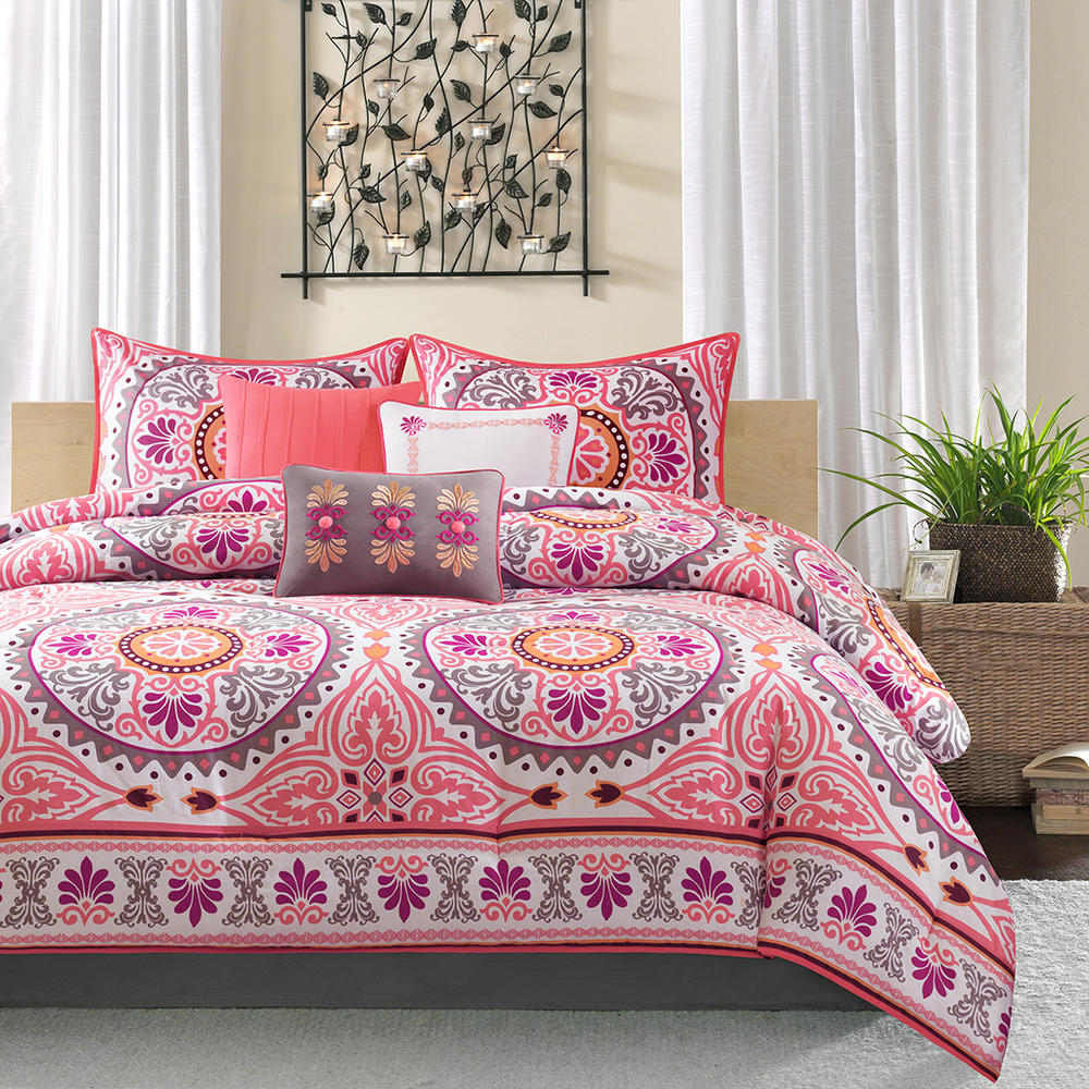 Madison Classics Keya 7 Piece Comforter Set in Pink