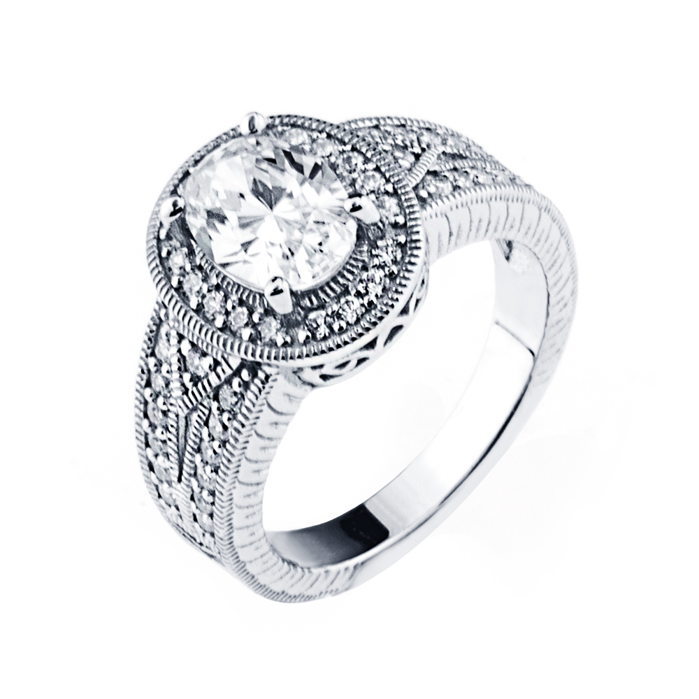 Sterling Silver Cubic Zirconia Oval Cut Ring