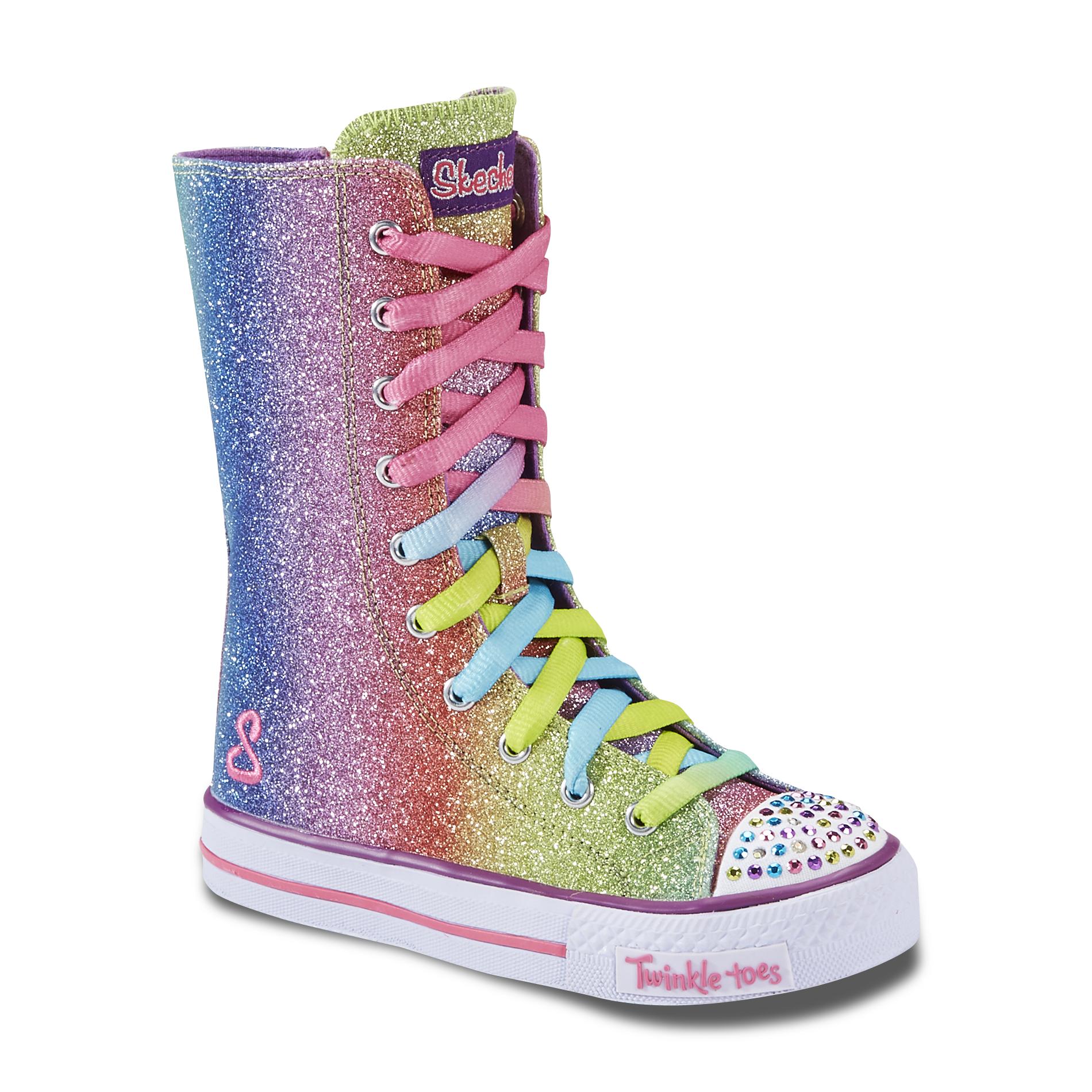Skechers Girl's Lil Starlet Rainbow Super High-Top Shoe