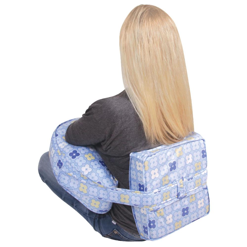 Ease Back Nursing Pillow - Blue 4 Squares