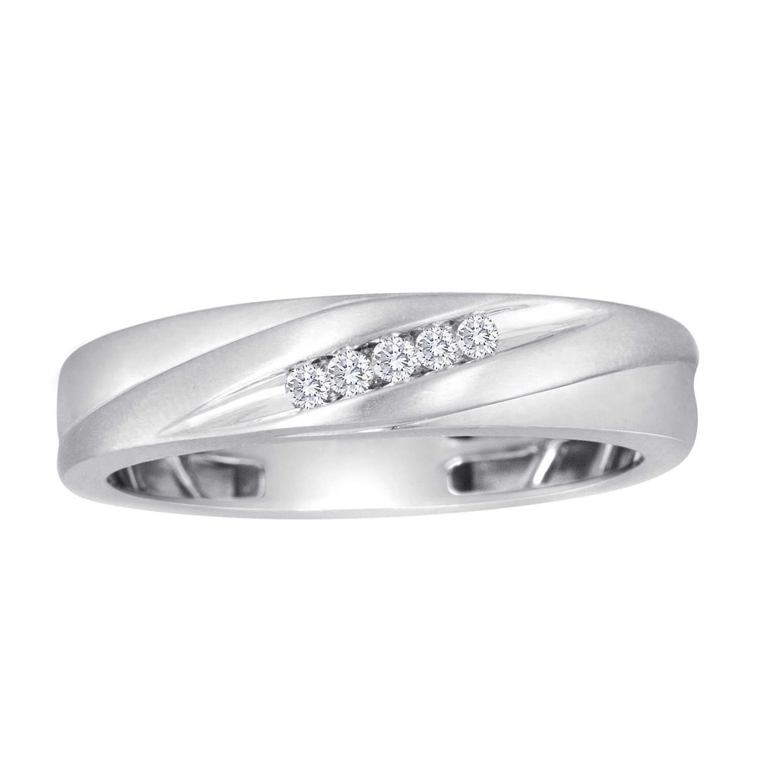 Linked In Love Platin&#233;e 1/10CTTW Diamond Mens Wedding Band - Size 10.5 Only