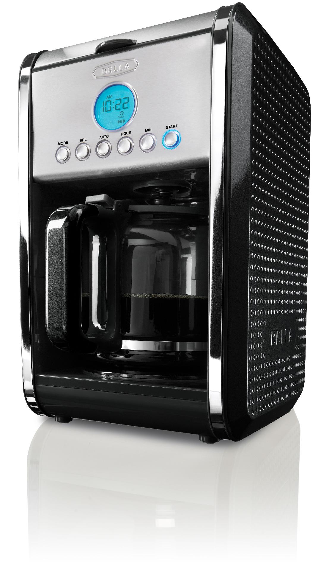 Dots Collection 12 Cup Programmable Coffee Maker, Metallic Black
