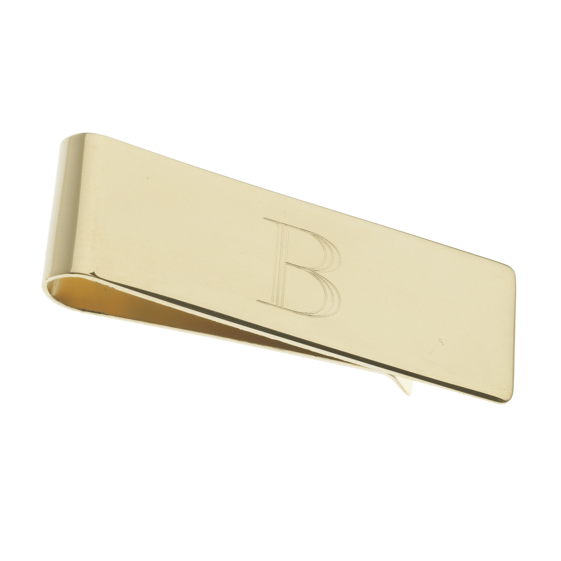 Personalized Money Clip Brass with 23K Yellow Gold Electroplating
