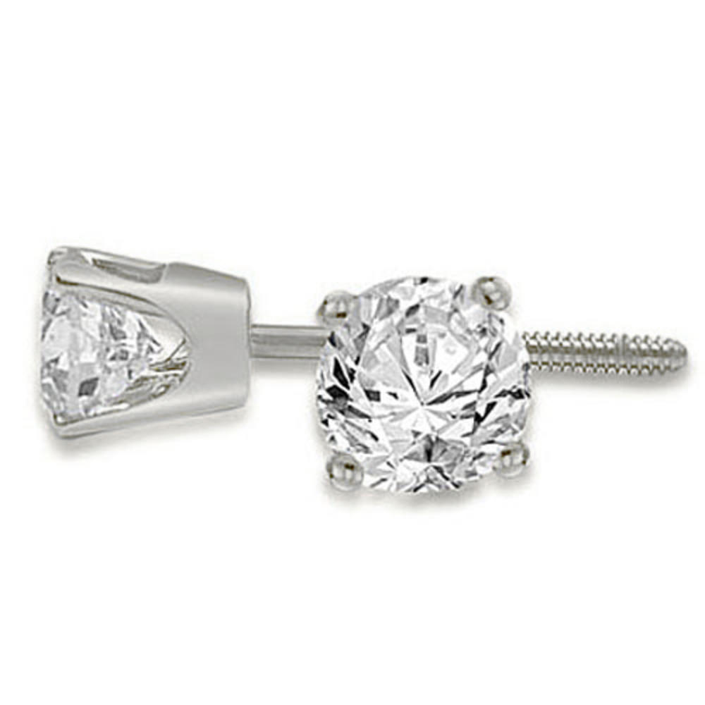 0.50 cttw. 14K White Gold Round Cut Diamond 4-Prong Stud Earrings (VS2, G-H)