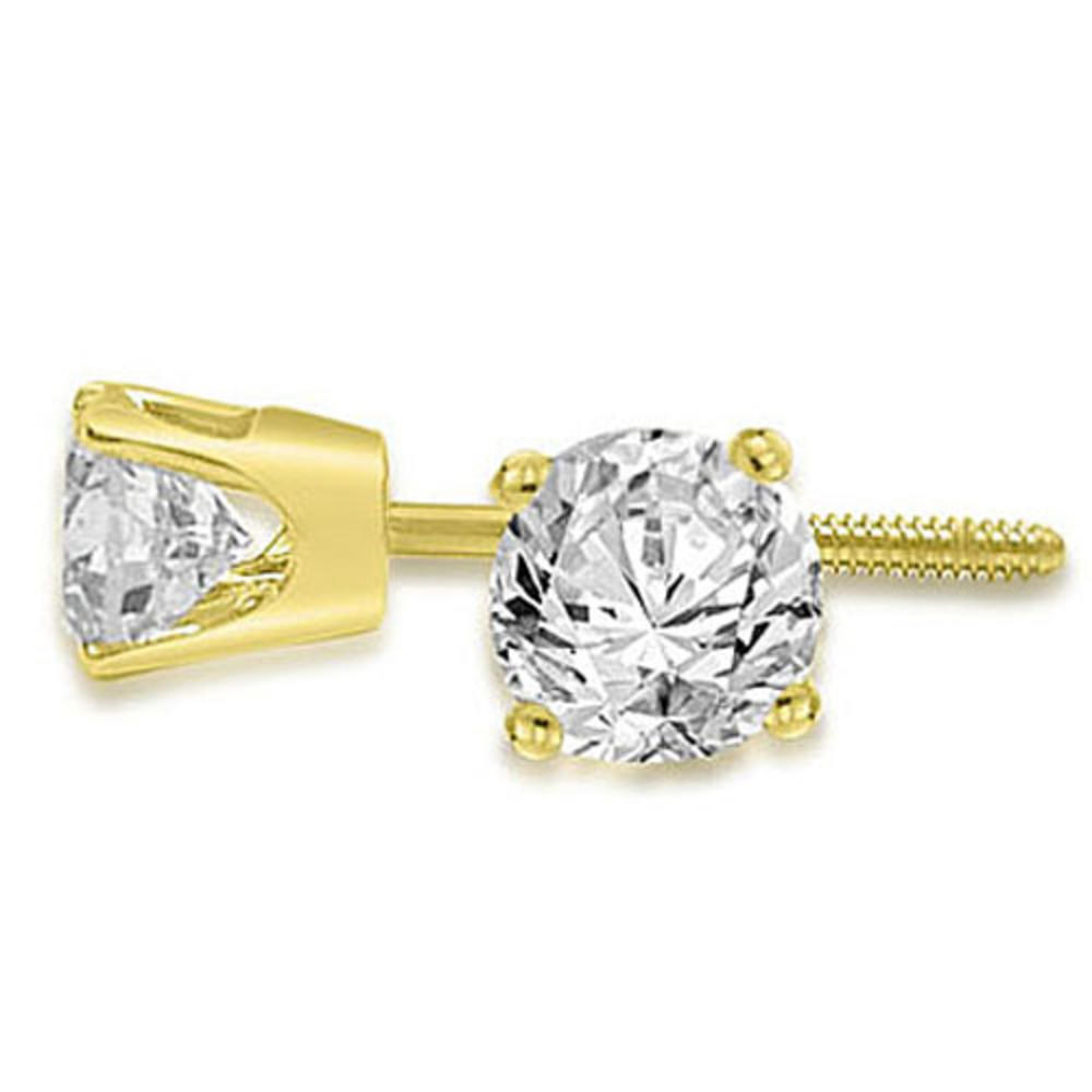1.50 cttw. 14K Yellow Gold Round Cut Diamond 4-Prong Stud Earrings (I1, H-I)