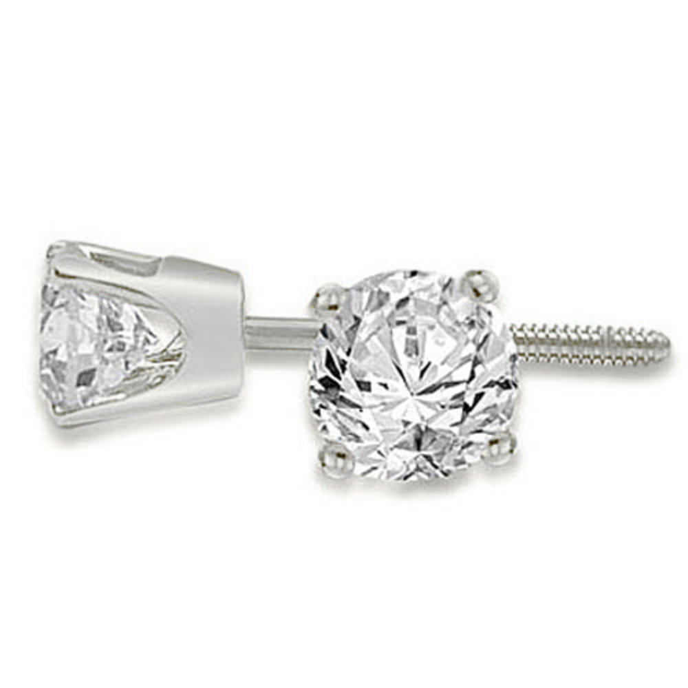 0.35 cttw. 18K White Gold Round Cut Diamond 4-Prong Stud Earrings (SI2, H-I)