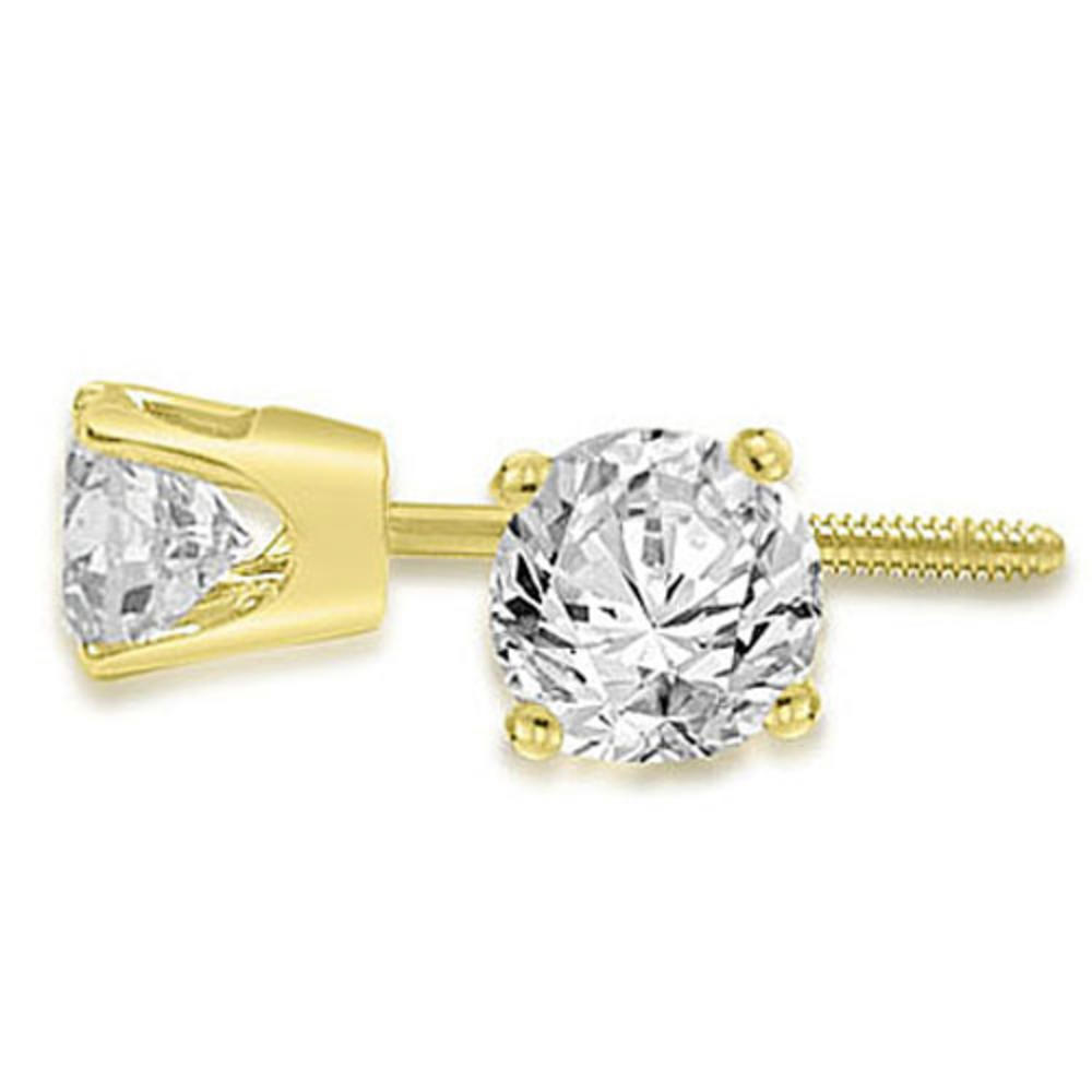 1.00 cttw. 18K Yellow Gold Round Cut Diamond 4-Prong Stud Earrings (SI2, H-I)