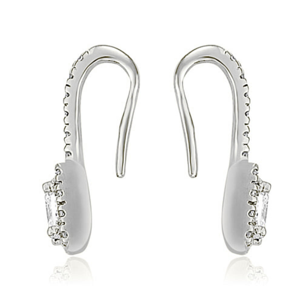 2.00 cttw. 18K White Gold Halo Fish-Hook Round Cut Diamond Earrings (I1, H-I)