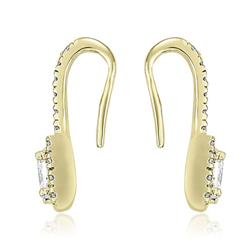 2.00 cttw. 18K Yellow Gold Halo Fish-Hook Round Cut Diamond Earrings (VS2, G-H)