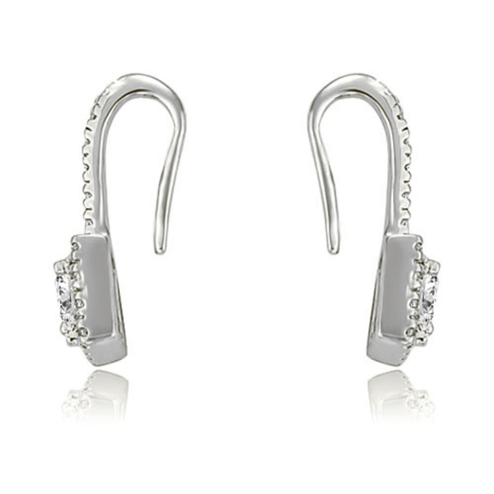 0.90 cttw. 14K White Gold Round And Princess Diamond Fish-Hook Earrings (VS2, G-H)