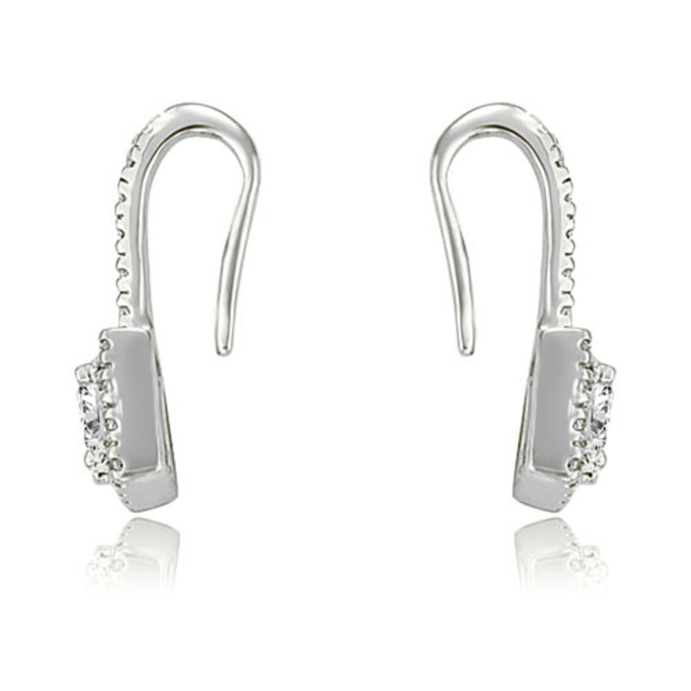 0.90 cttw. 18K White Gold Round And Princess Diamond Fish-Hook Earrings (I1, H-I)
