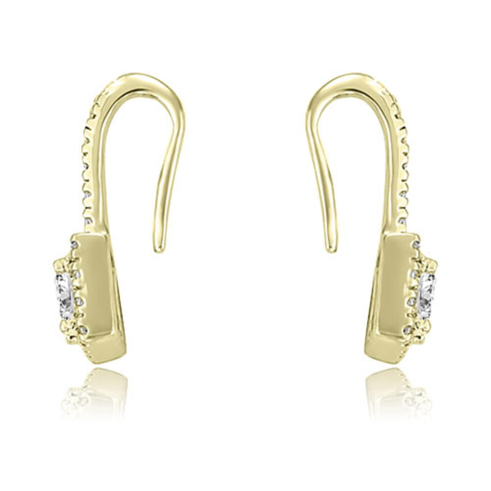 0.90 cttw. 18K Yellow Gold Round And Princess Diamond Fish-Hook Earrings (SI2, H-I)