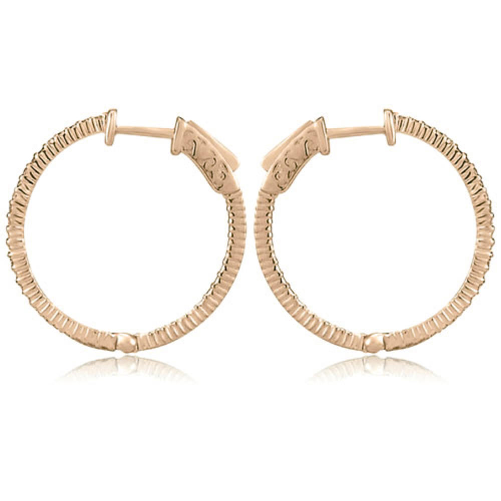 0.50 cttw. 14K Rose Gold Round Cut Diamond Hoop Earrings (SI2, H-I)