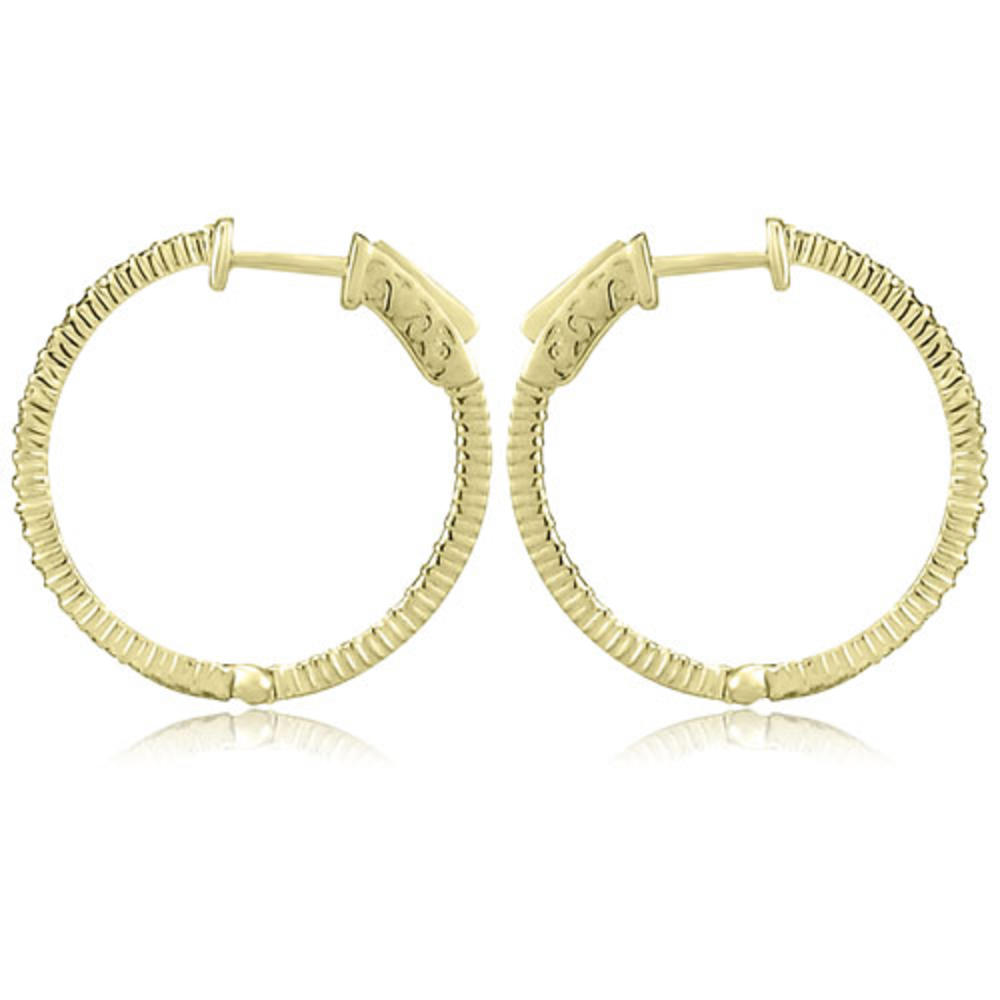 0.50 cttw. 14K Yellow Gold Round Cut Diamond Hoop Earrings (VS2, G-H)