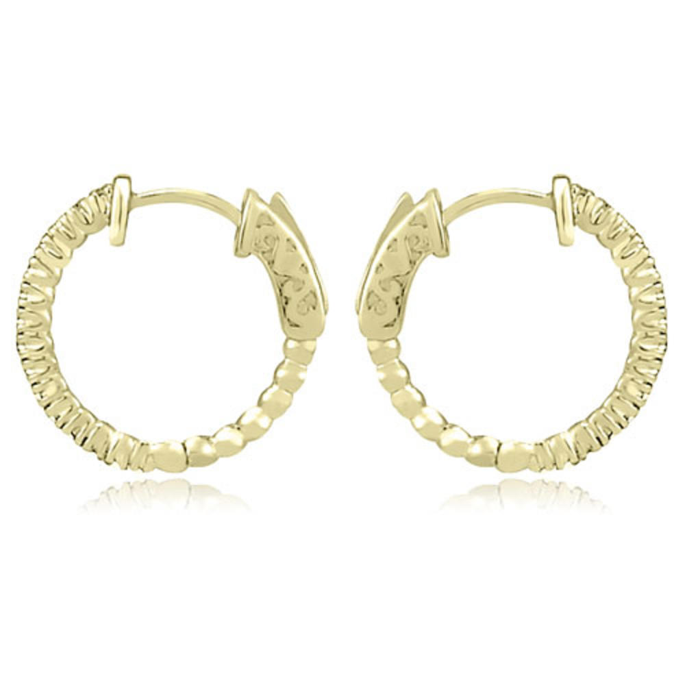 0.30 cttw. 18K Yellow Gold Round Cut Diamond Hoop Earrings (I1, H-I)