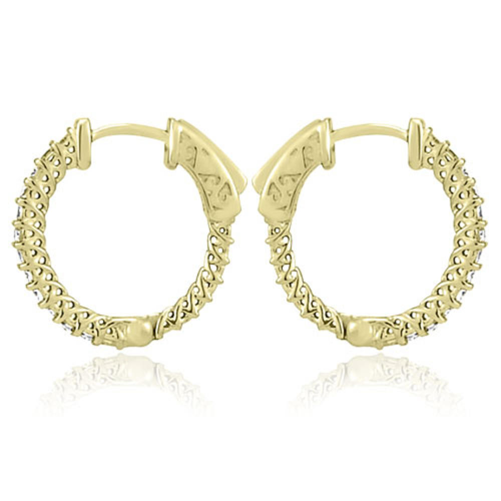 0.50 cttw. 14K Yellow Gold Round Cut Diamond Hoop Earrings (SI2, H-I)